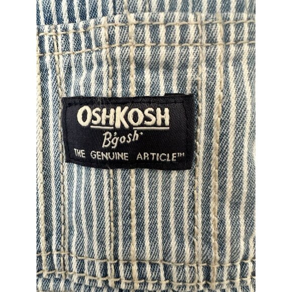 Osh Kosh B’Gosh Sz 3 Months Vintage Conductor Striped Overalls Infant - Picture 2 of 5